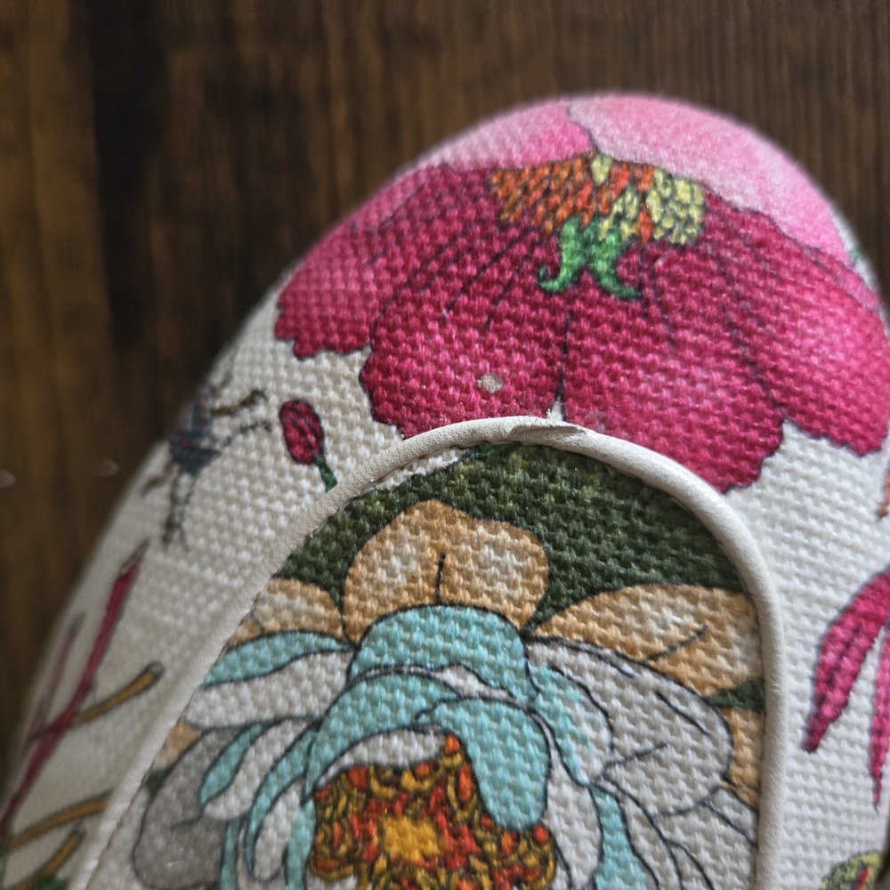 Gucci White Floral Canvas Horsebit Mules - Picture 3 of 6